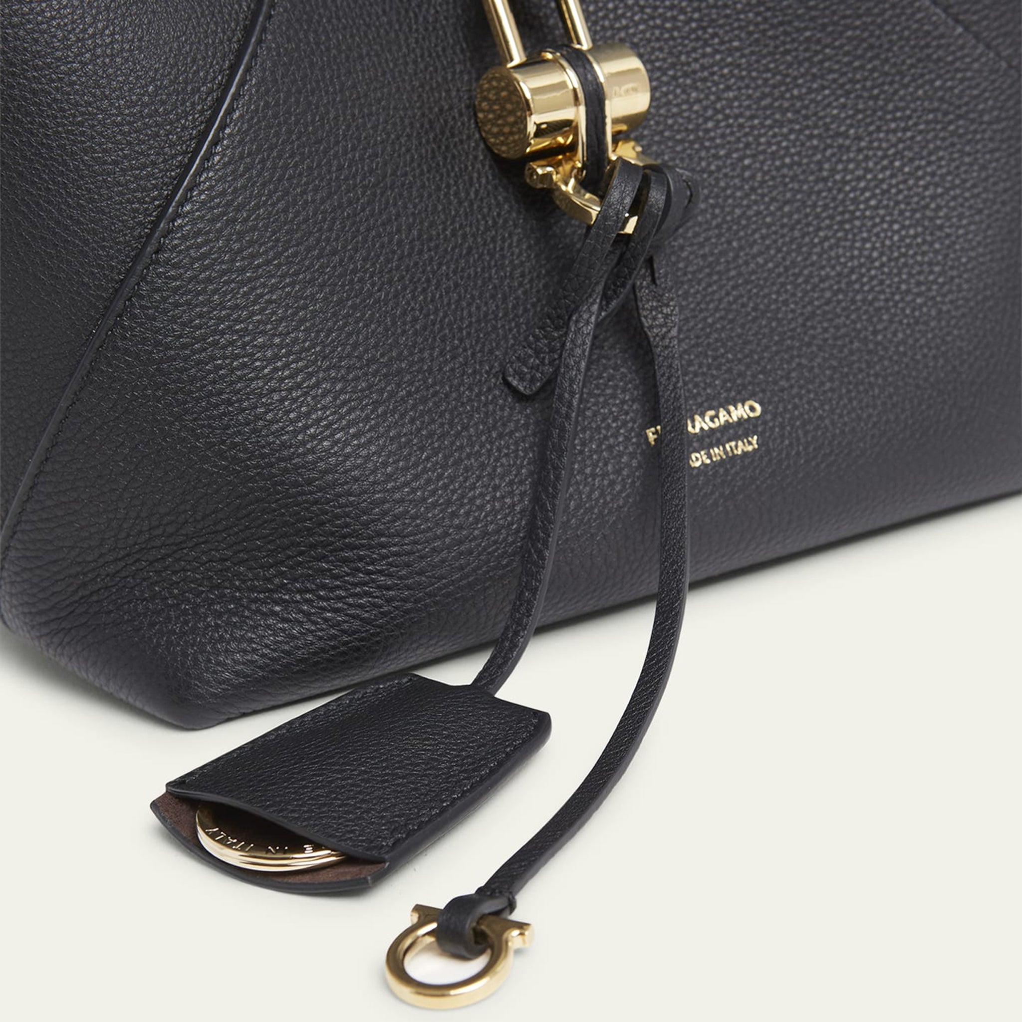 Origami Leather Hobo Bag - Black