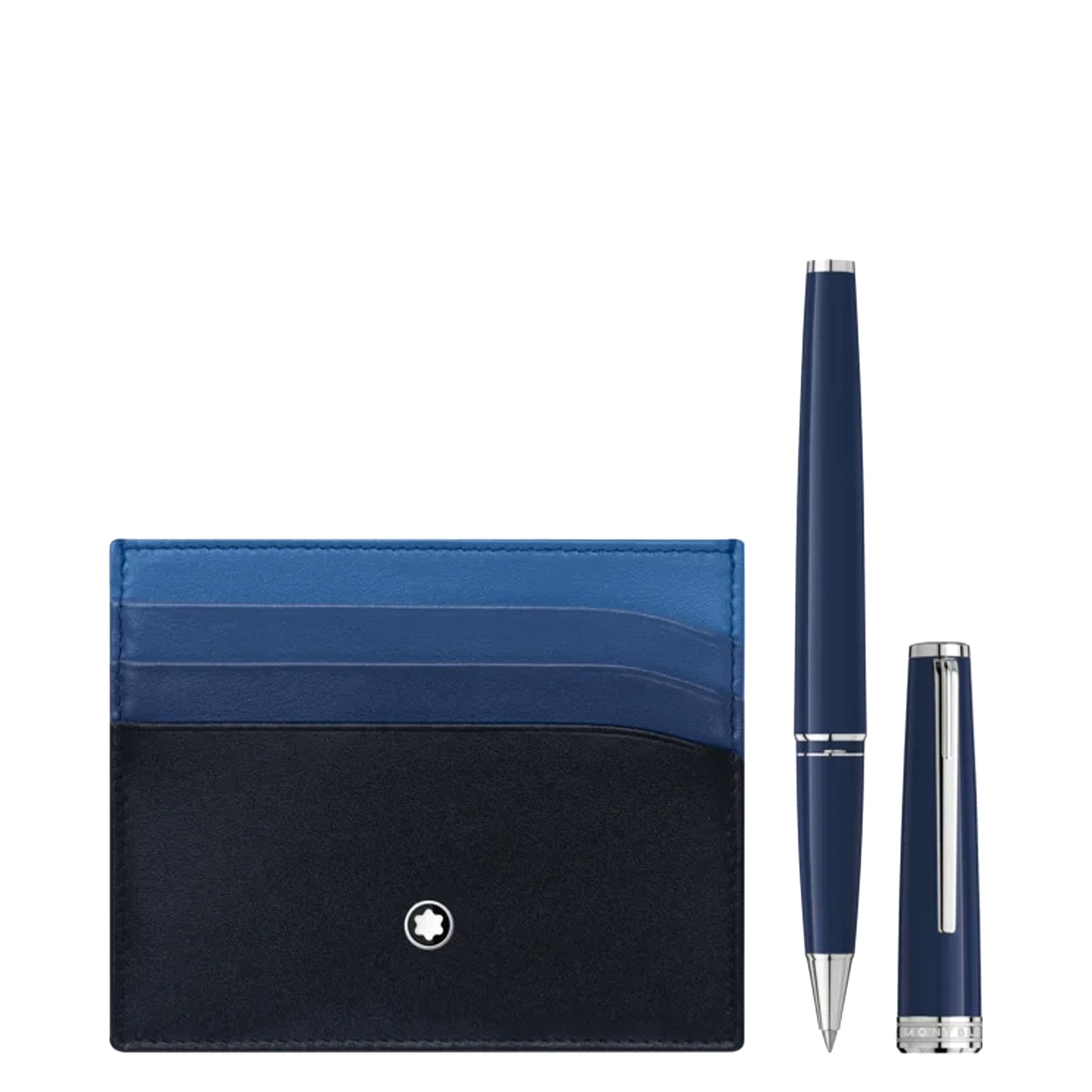 SET WITH PIX BLUE ROLLERBALL AND MEISTERSTÜCK POCKET HOLDER 6CC BLUE