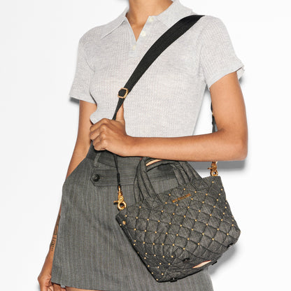 True Charcoal Denim Micro Metro Tote Deluxe