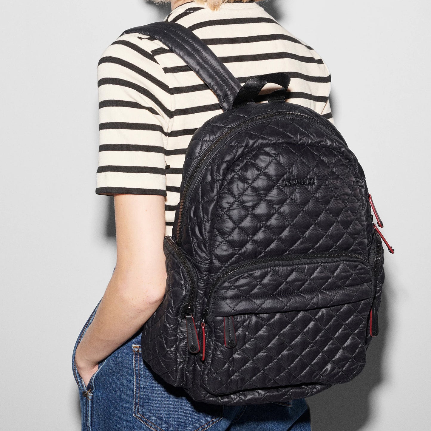 Black Metro Pocket Backpack