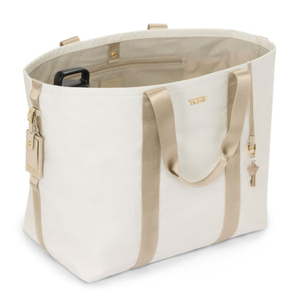 TUMI Sport Essential Large East West Tote - Off White/Tan