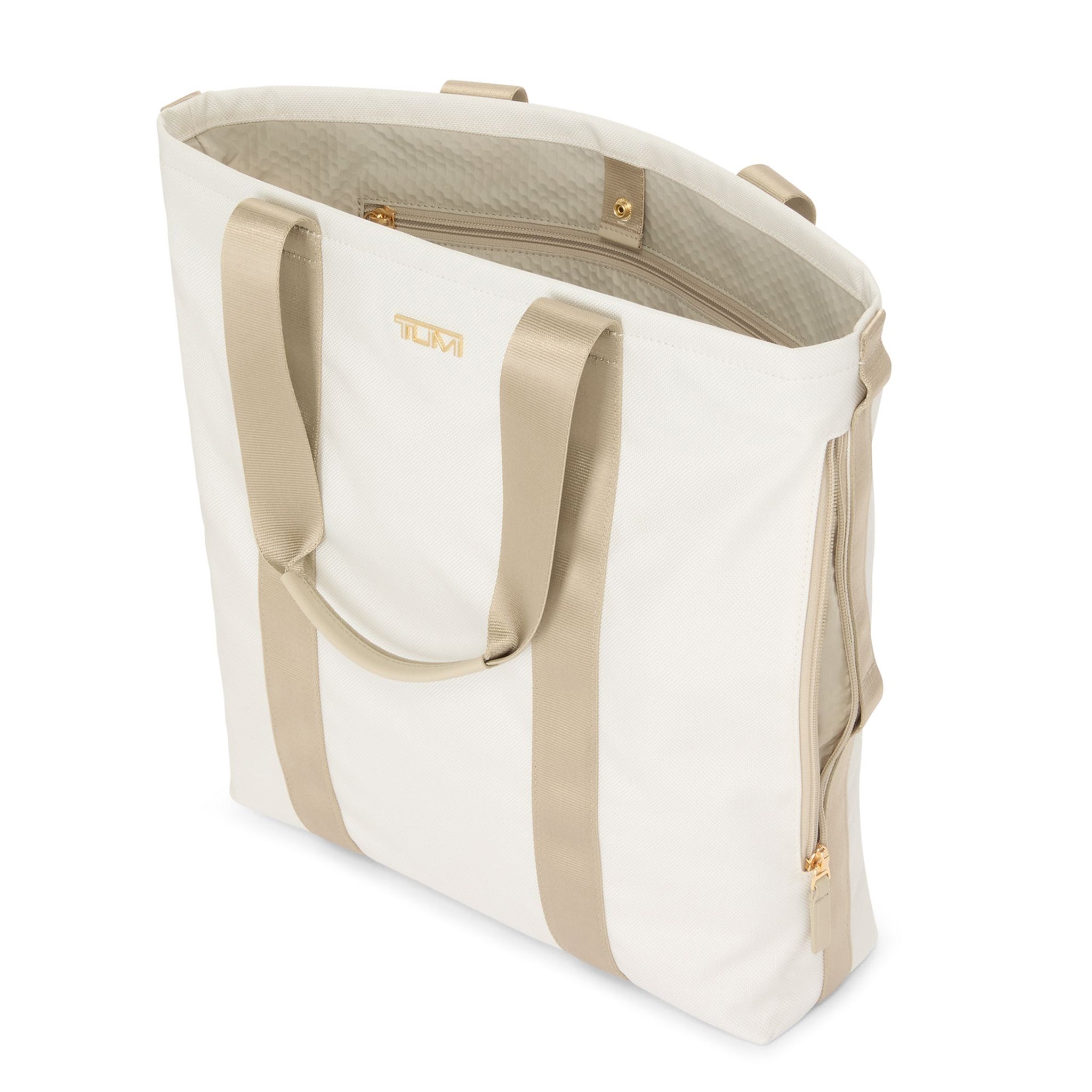Essential North/South Tote - Off White/Tan