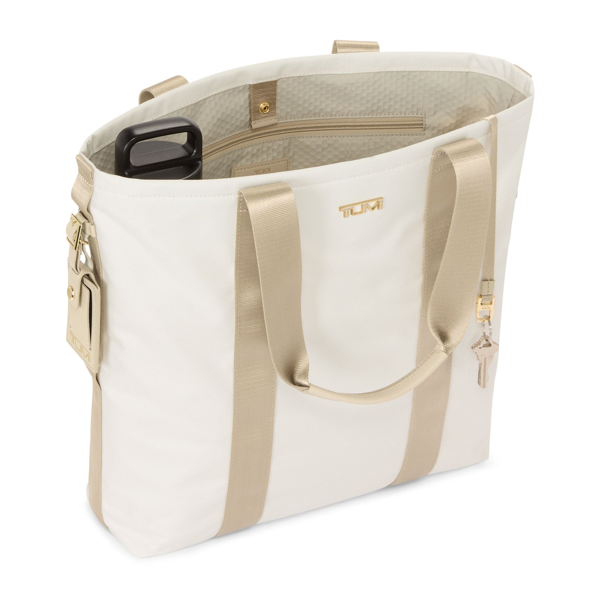 Essential North/South Tote - Off White/Tan