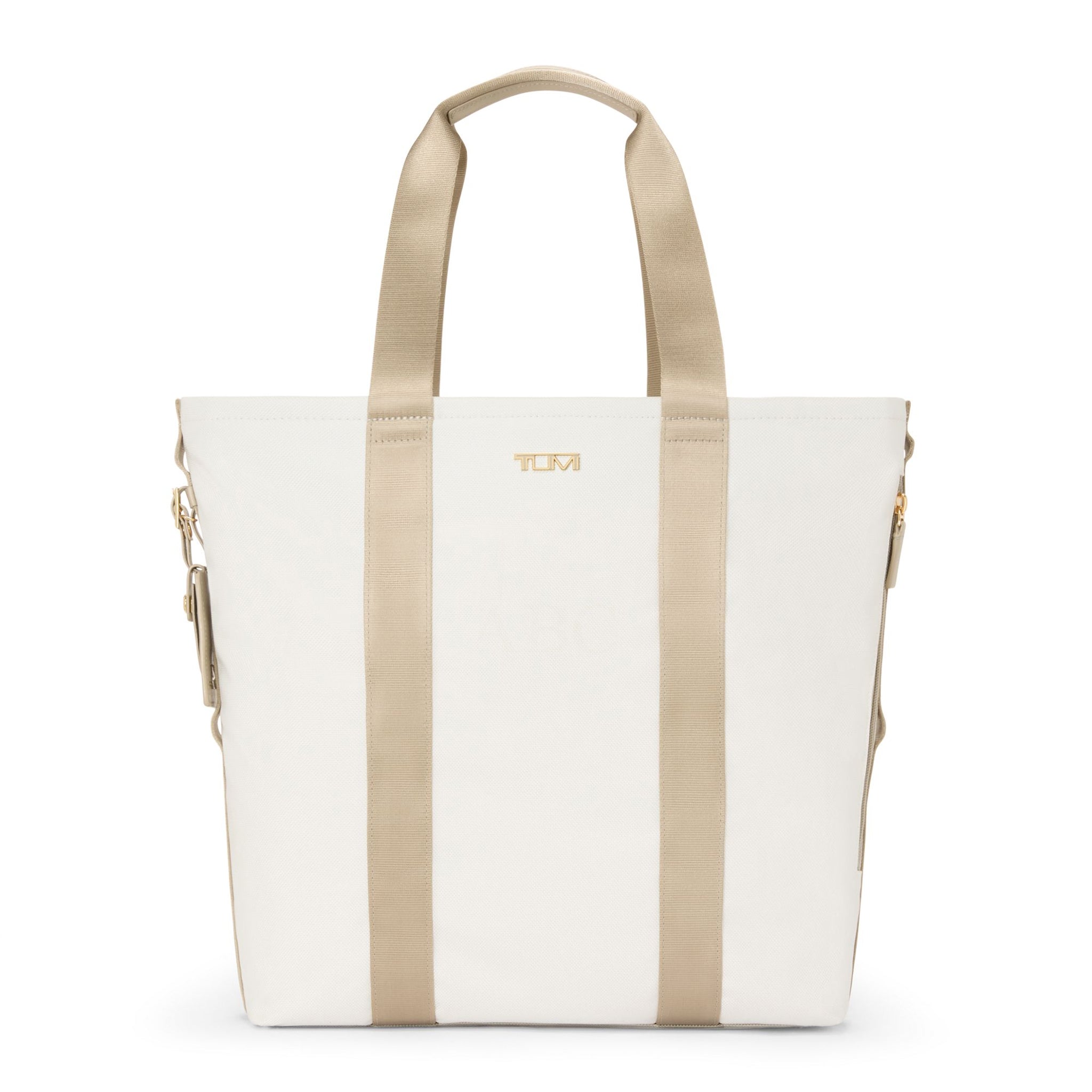 Essential North/South Tote - Off White/Tan