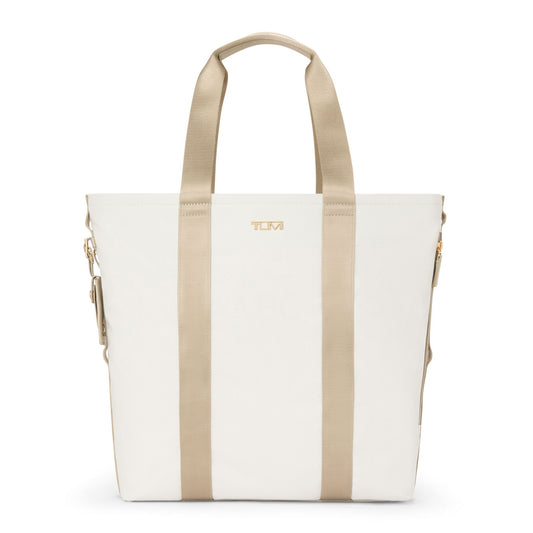 Essential North/South Tote - Off White/Tan