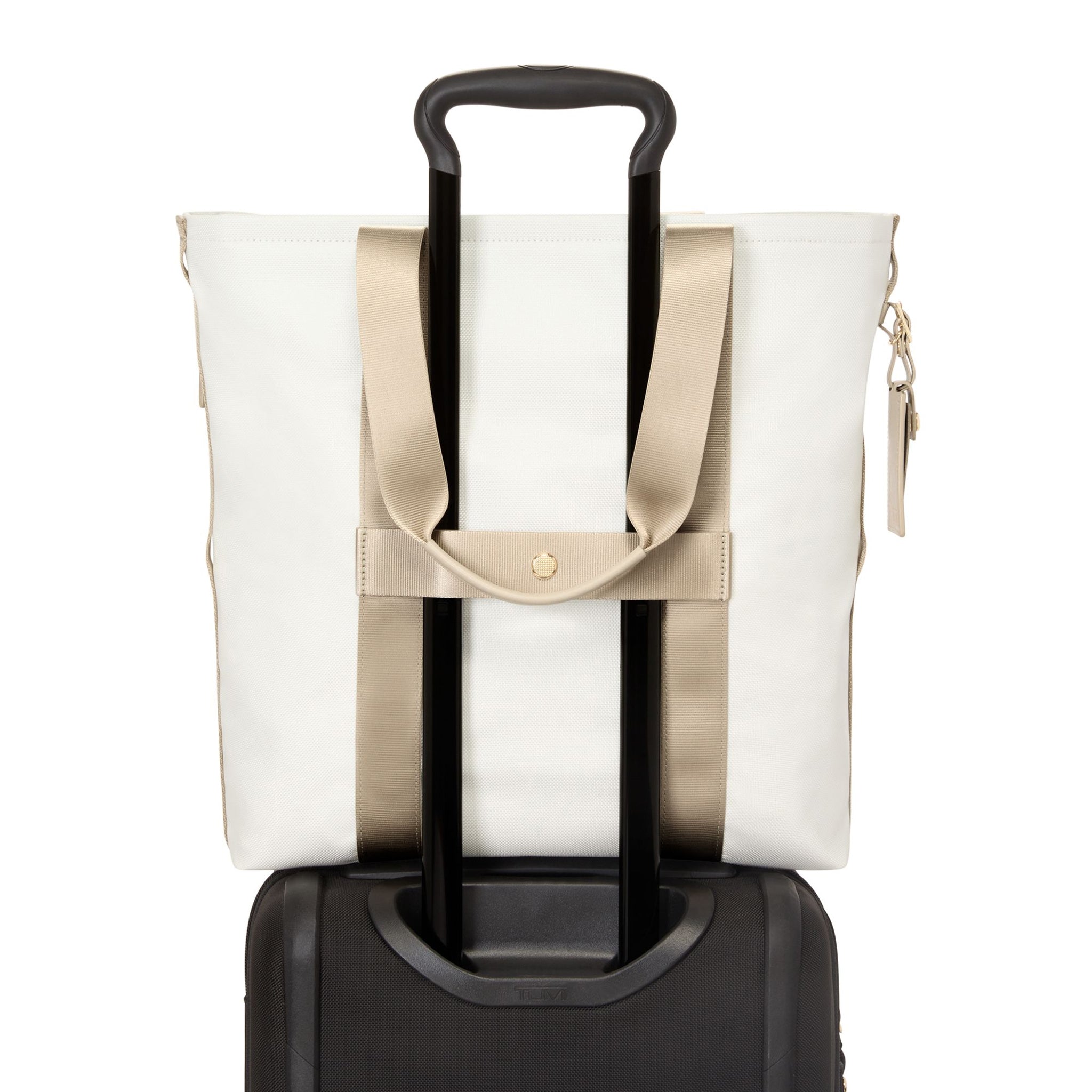 Essential North/South Tote - Off White/Tan