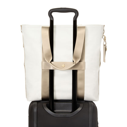 Essential North/South Tote - Off White/Tan