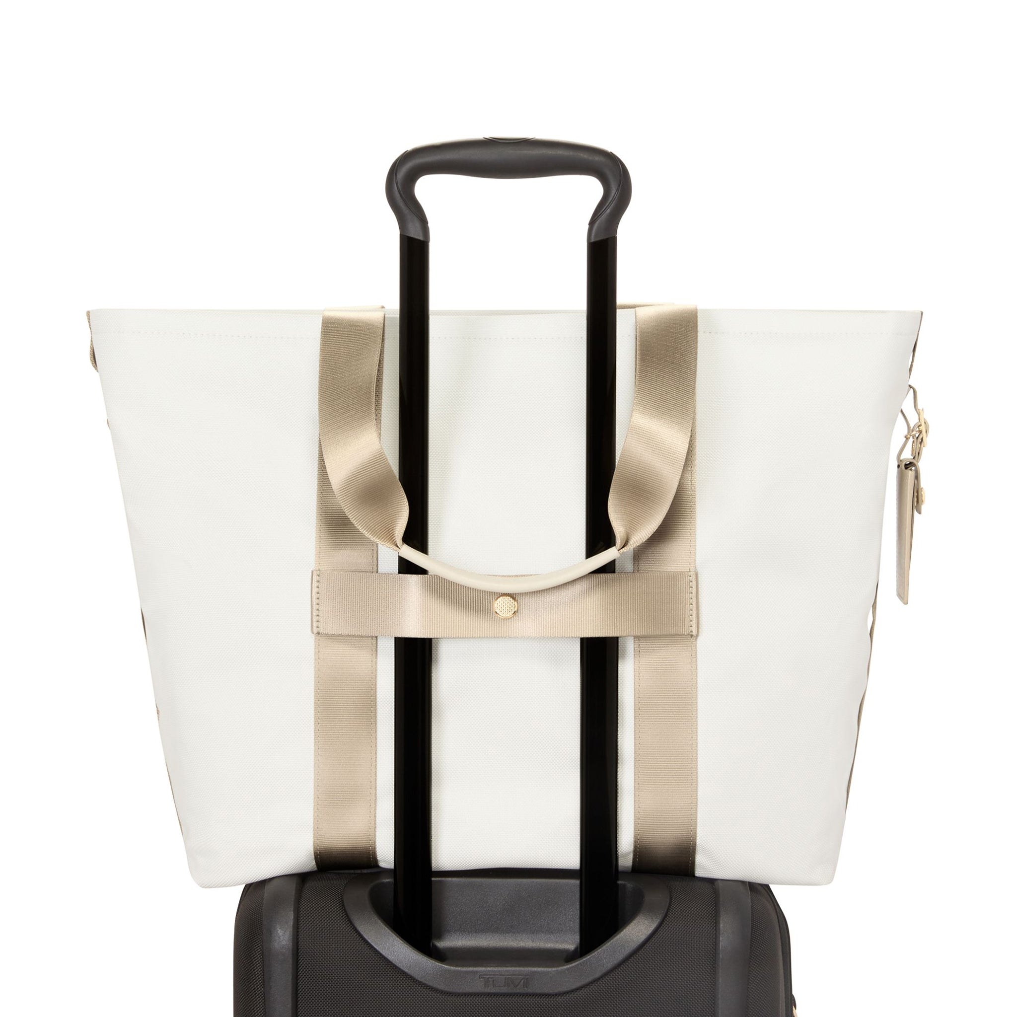 Essential Medium East West Tote - Off White/Tan