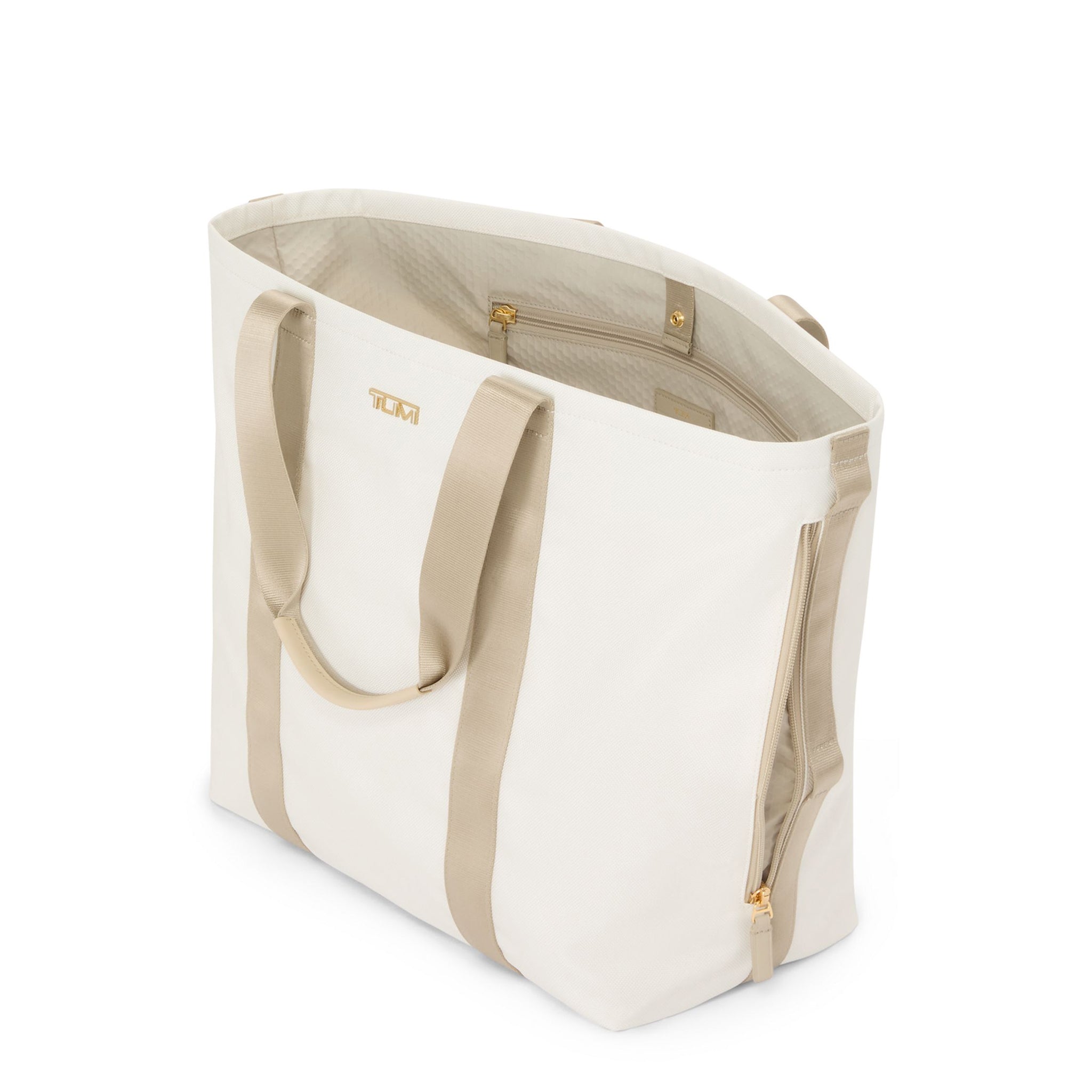 Essential Medium East West Tote - Off White/Tan