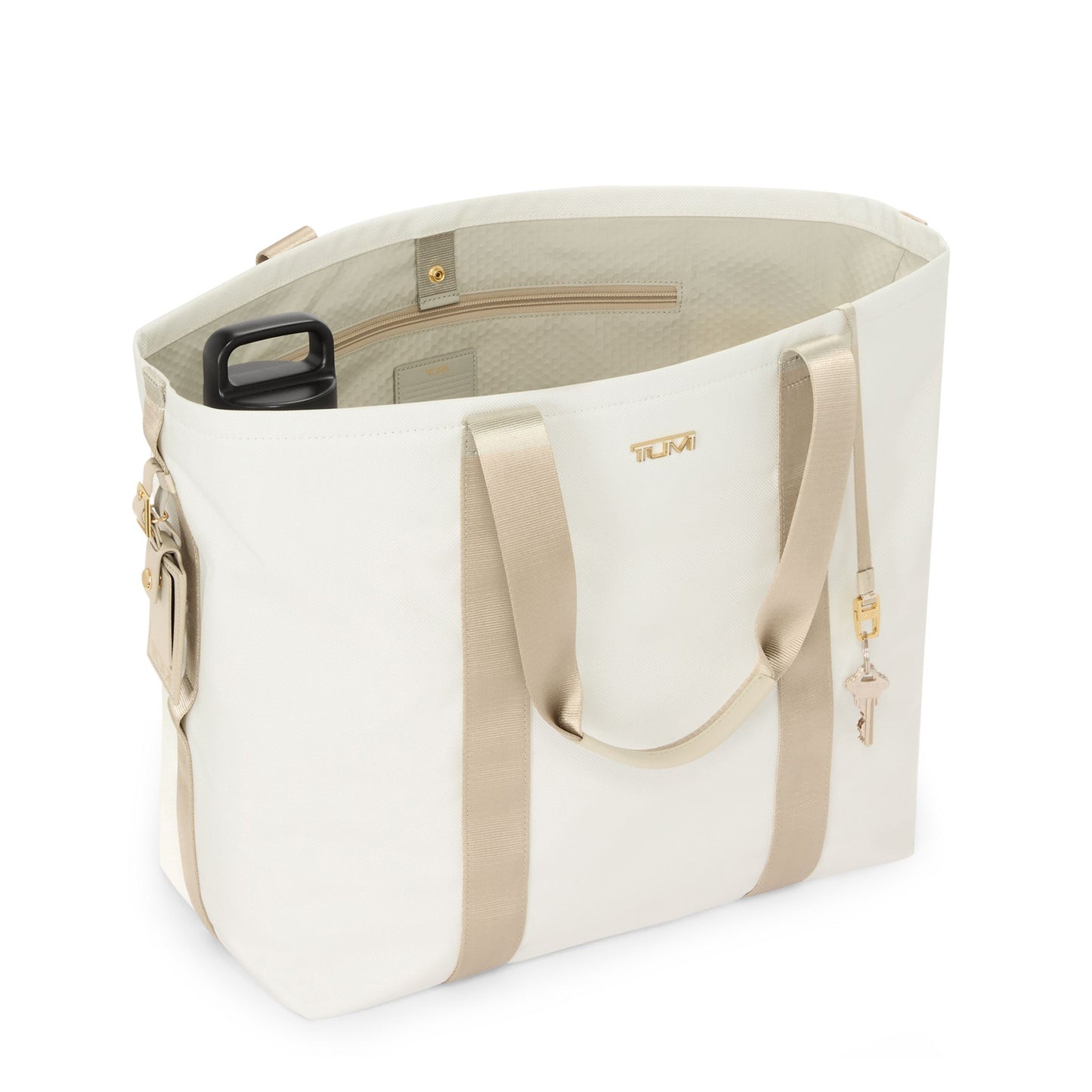 Essential Medium East West Tote - Off White/Tan