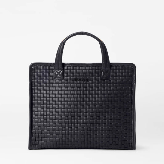 Medium Woven Box Tote - Black