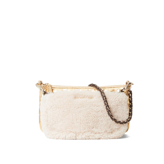 Crosby Convertible Crossbody - Shearling And Gold Metallic Leather