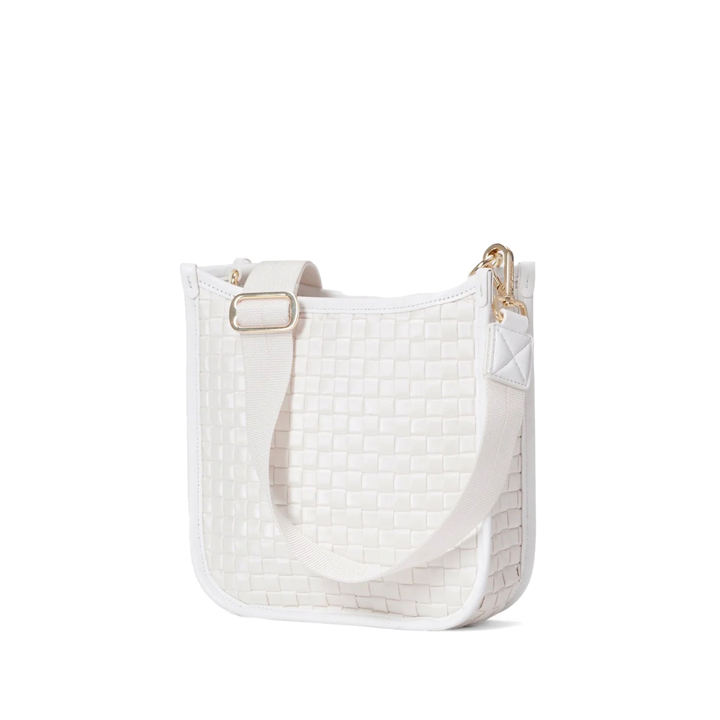 SMALL WOVEN BOX CROSSBODY - Pearl Metallic