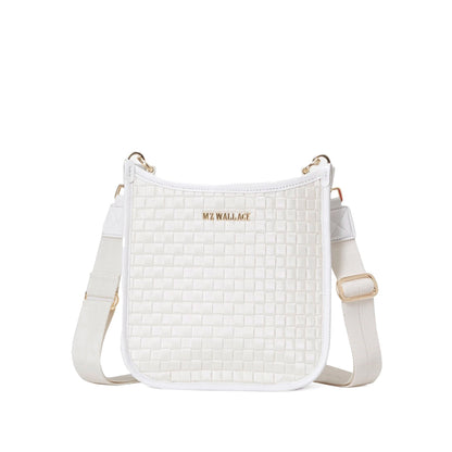 SMALL WOVEN BOX CROSSBODY - Pearl Metallic