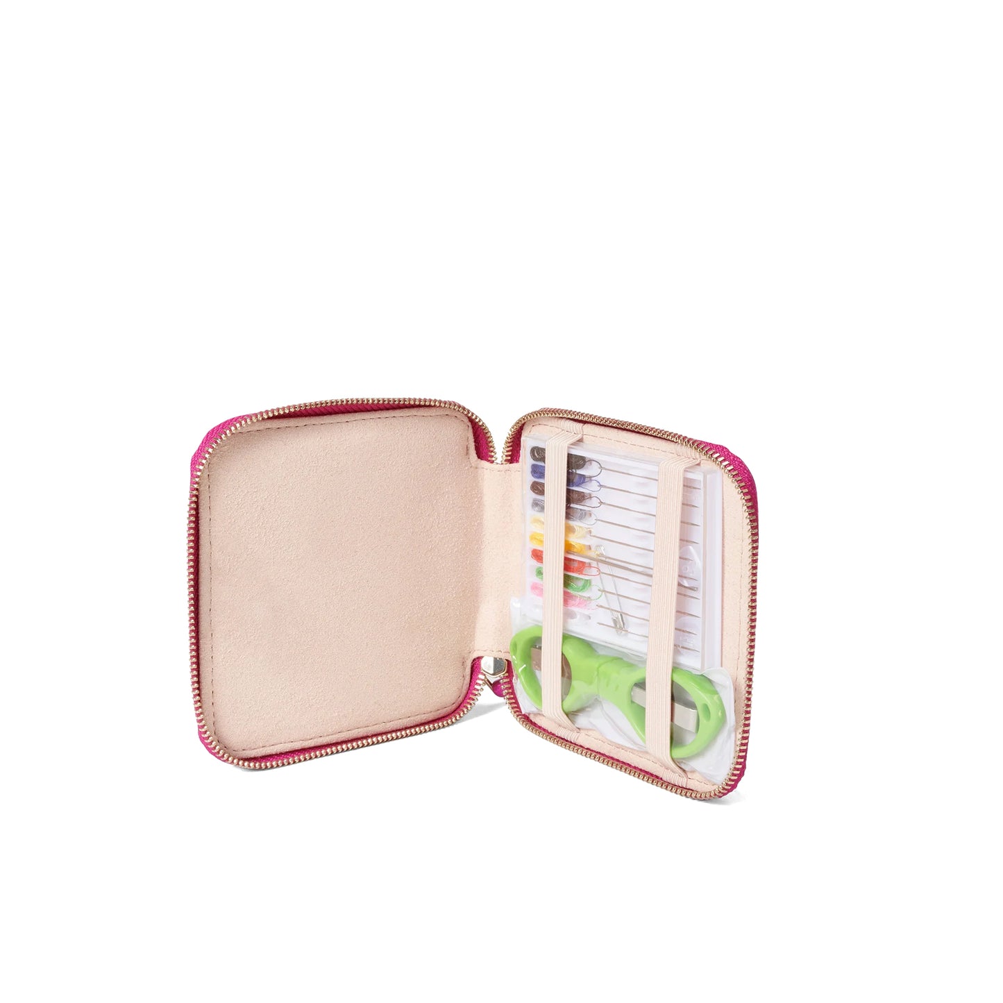 Travel Sewing Kit - Hot Pink Metallic Leather