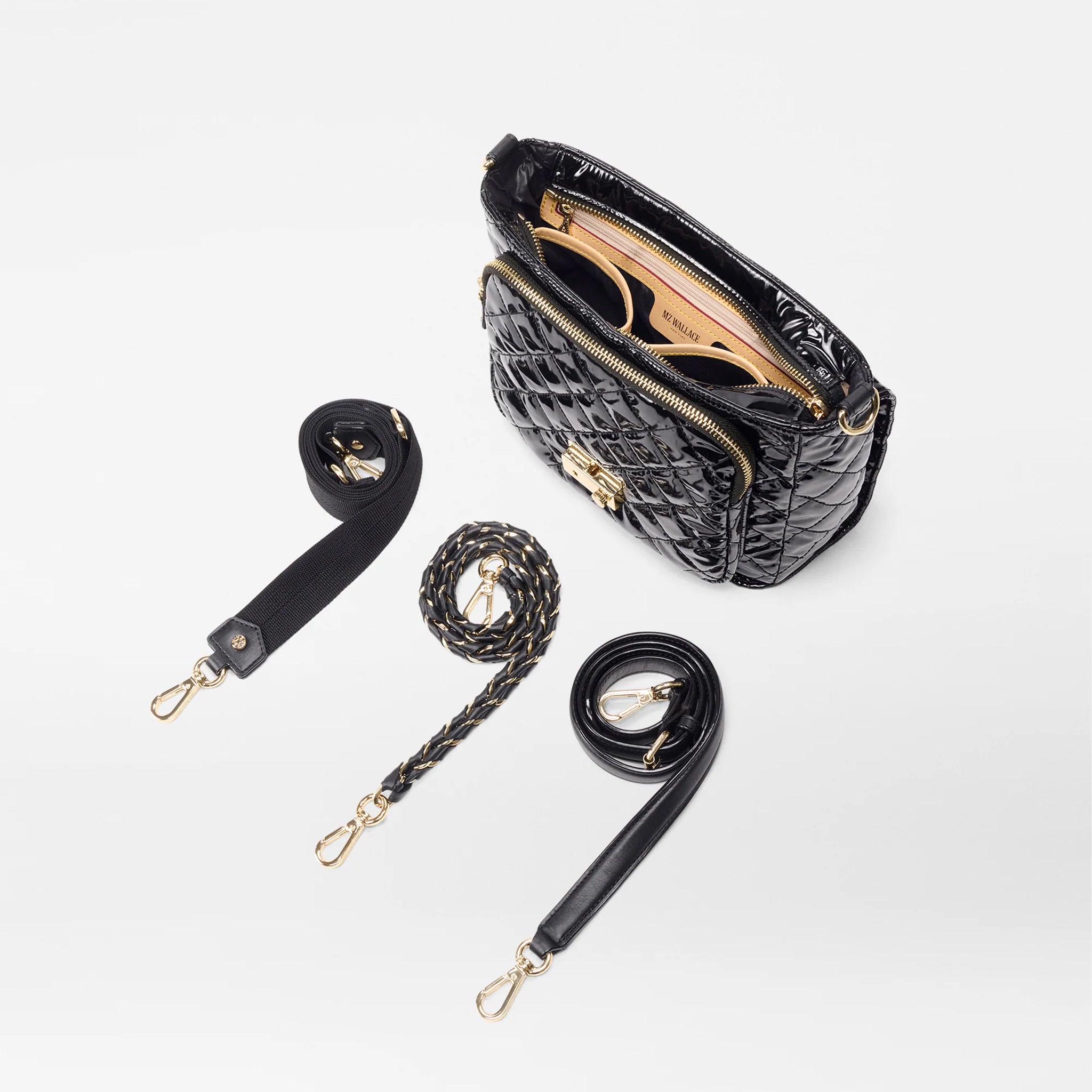 Black Lacquer Medium Crosby Lock Crossbody