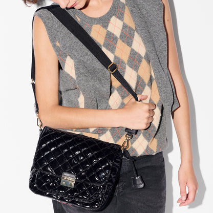 Black Lacquer Medium Crosby Lock Crossbody