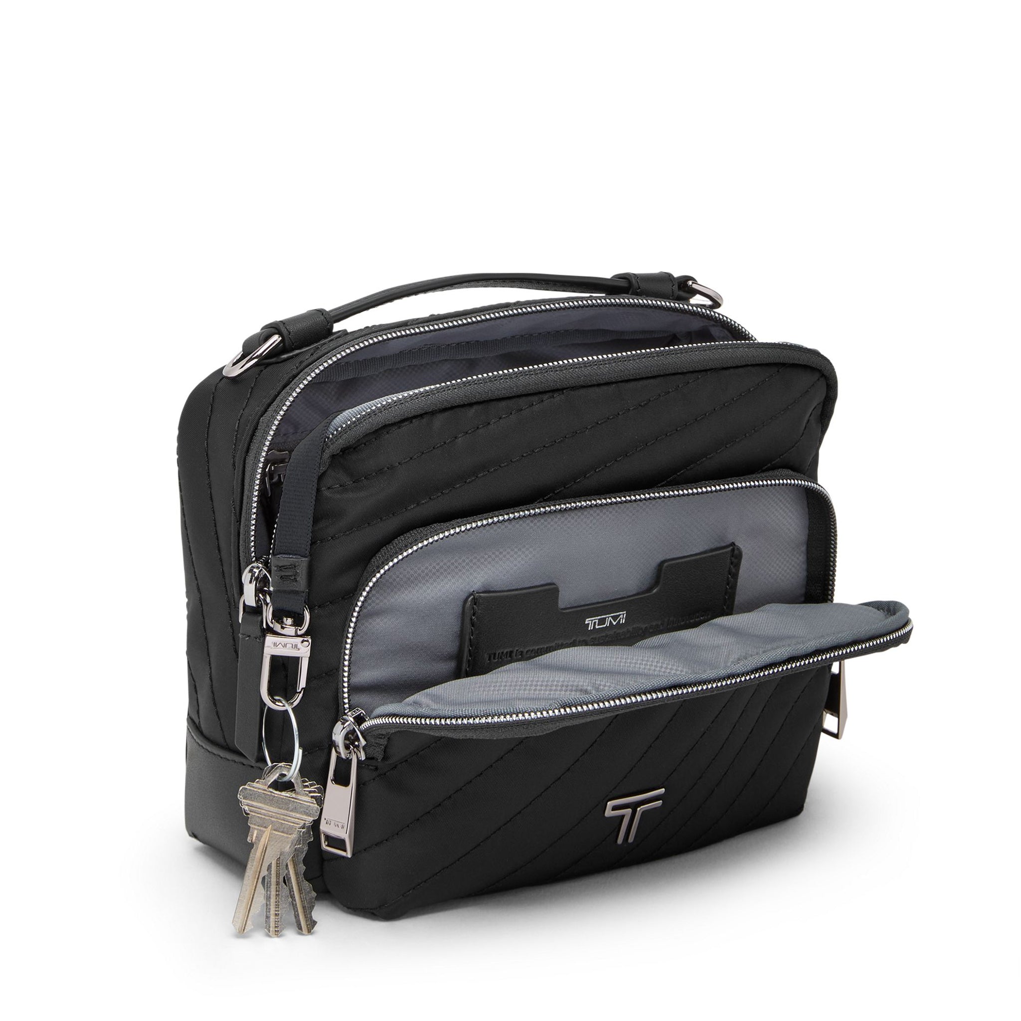 Voyageur Teghan Crossbody - Black Quilted