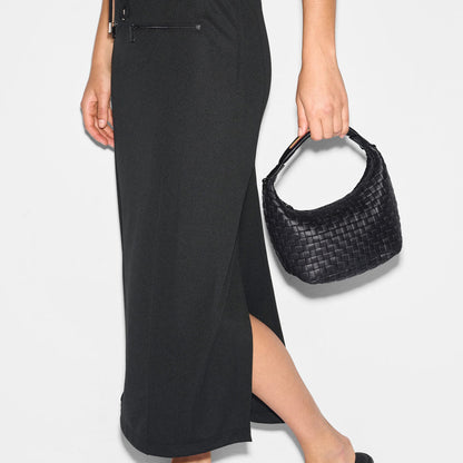 Black Mini Woven Hobo