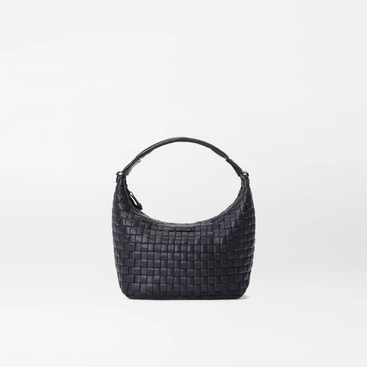 Black Mini Woven Hobo