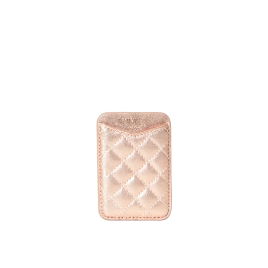 Phone Card Case -  Rose Gold Metallic Leather