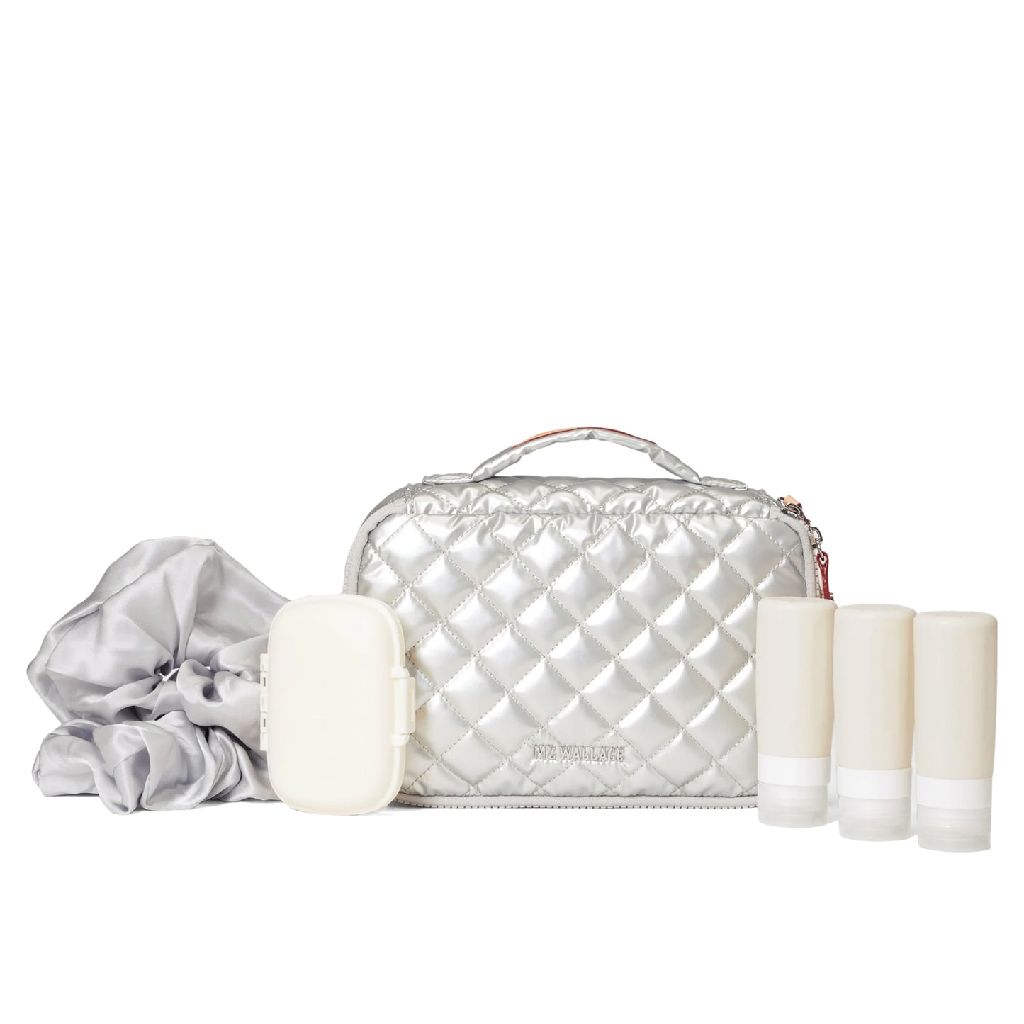 Travel Cosmetic Set - Matte Silver