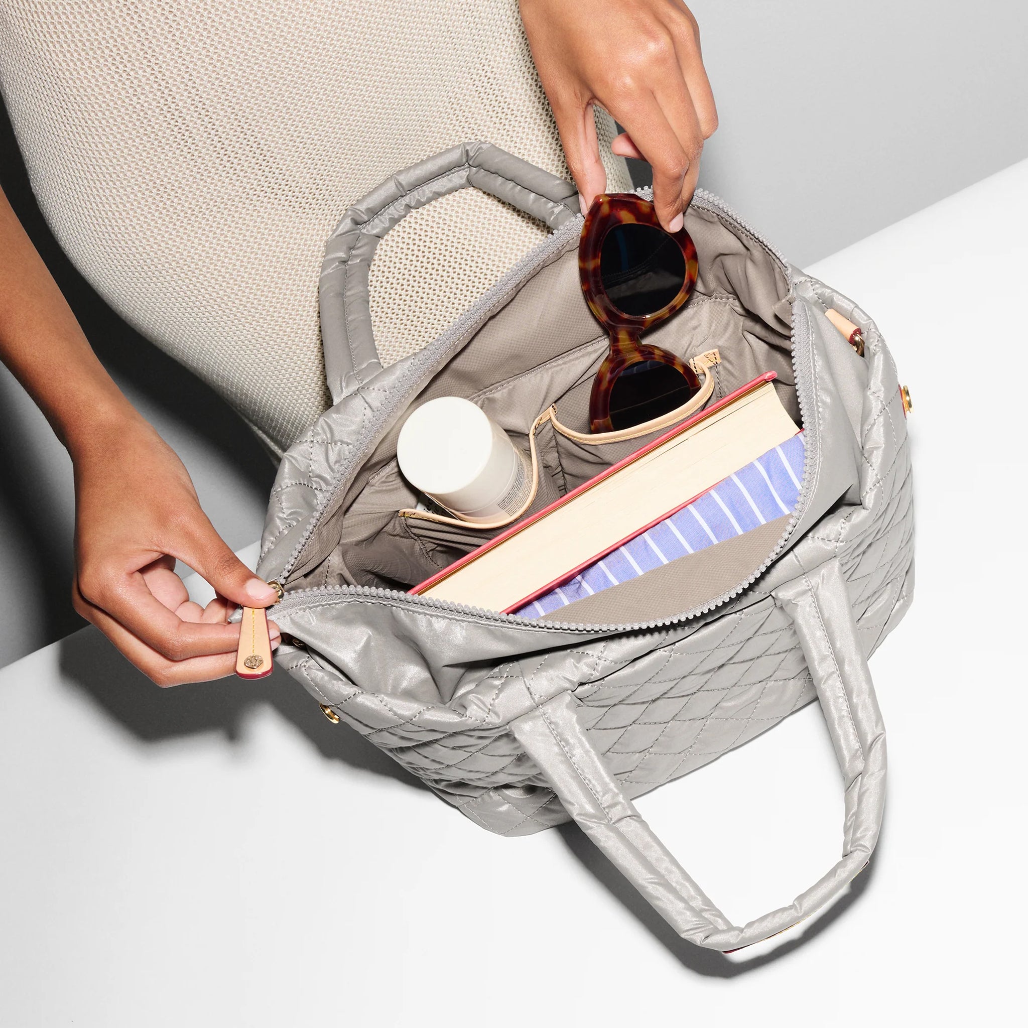 Small Metro City Tote - Sable Pearl Metallic