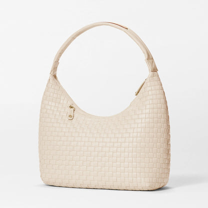 Buff Medium Woven Shoulder Bag