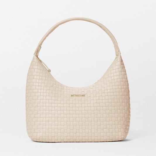 Buff Medium Woven Shoulder Bag