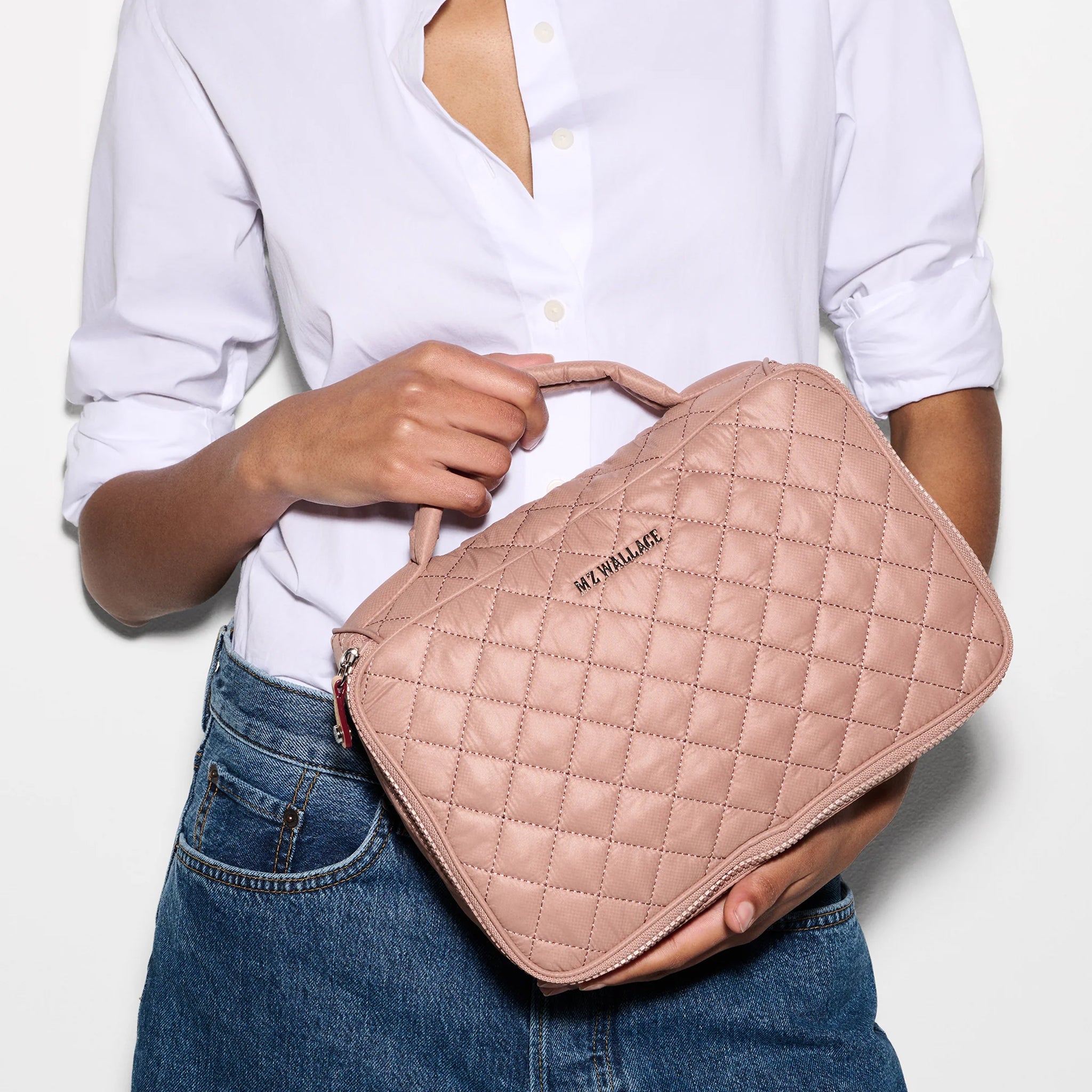 Zip Round Cosmetic - Dusty Rose