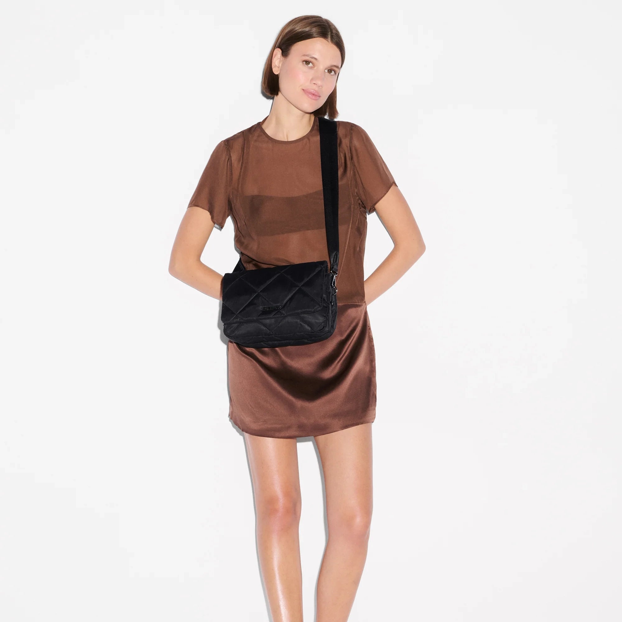 Black Madison Flap Crossbody