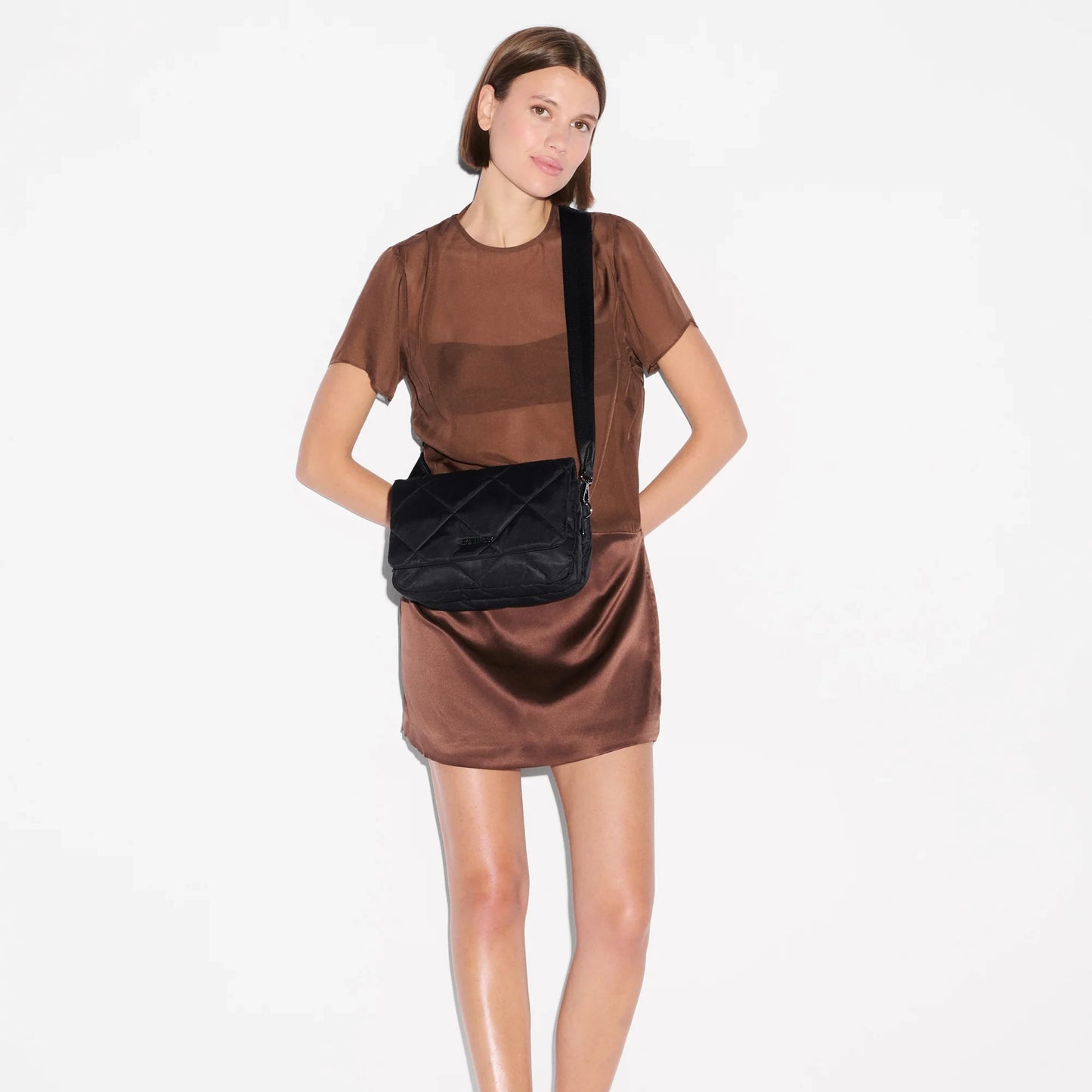 Black Madison Flap Crossbody