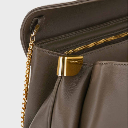 Ferragamo Mia crossbody bag (XS) - Concrete