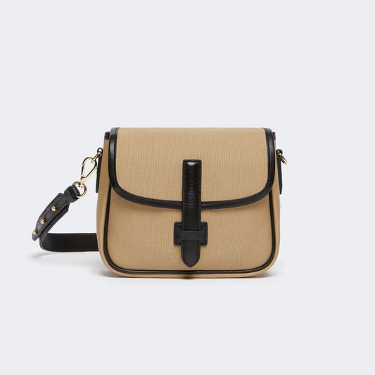 Small canvas crossbody bag - BEIGE