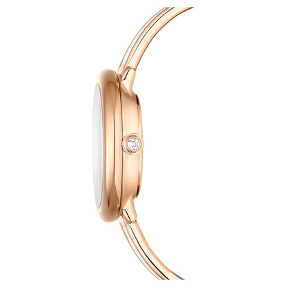 Crystalline bangle watch - White, Rose gold-tone finish  ON SALE 30%