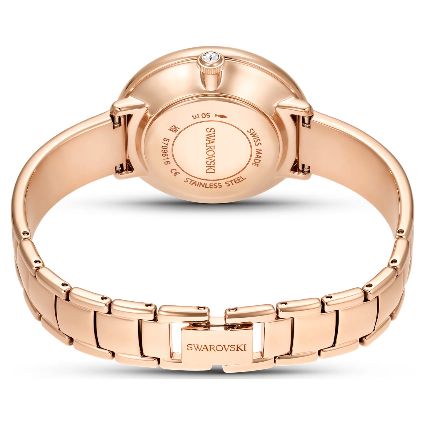 Crystalline bangle watch - White, Rose gold-tone finish  ON SALE 30%