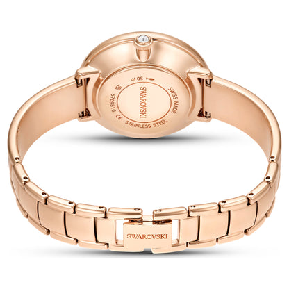 Crystalline bangle watch - White, Rose gold-tone finish  ON SALE 30%