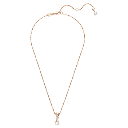 Hyperbola pendant Mixed cuts Twist White Rose gold-tone plated
