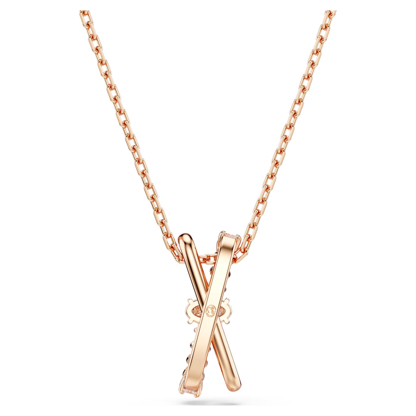 Hyperbola pendant Mixed cuts Twist White Rose gold-tone plated