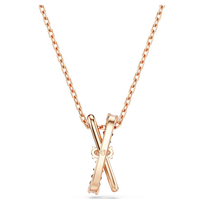 Hyperbola pendant Mixed cuts Twist White Rose gold-tone plated