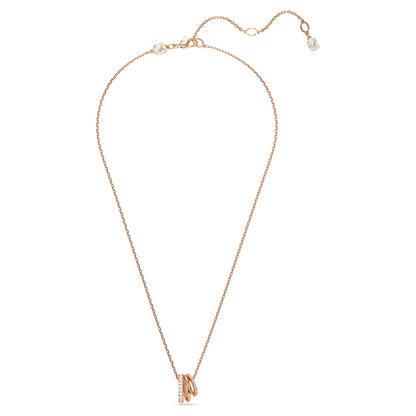 Hyperbola pendant Mixed cuts White Rose gold-tone plated