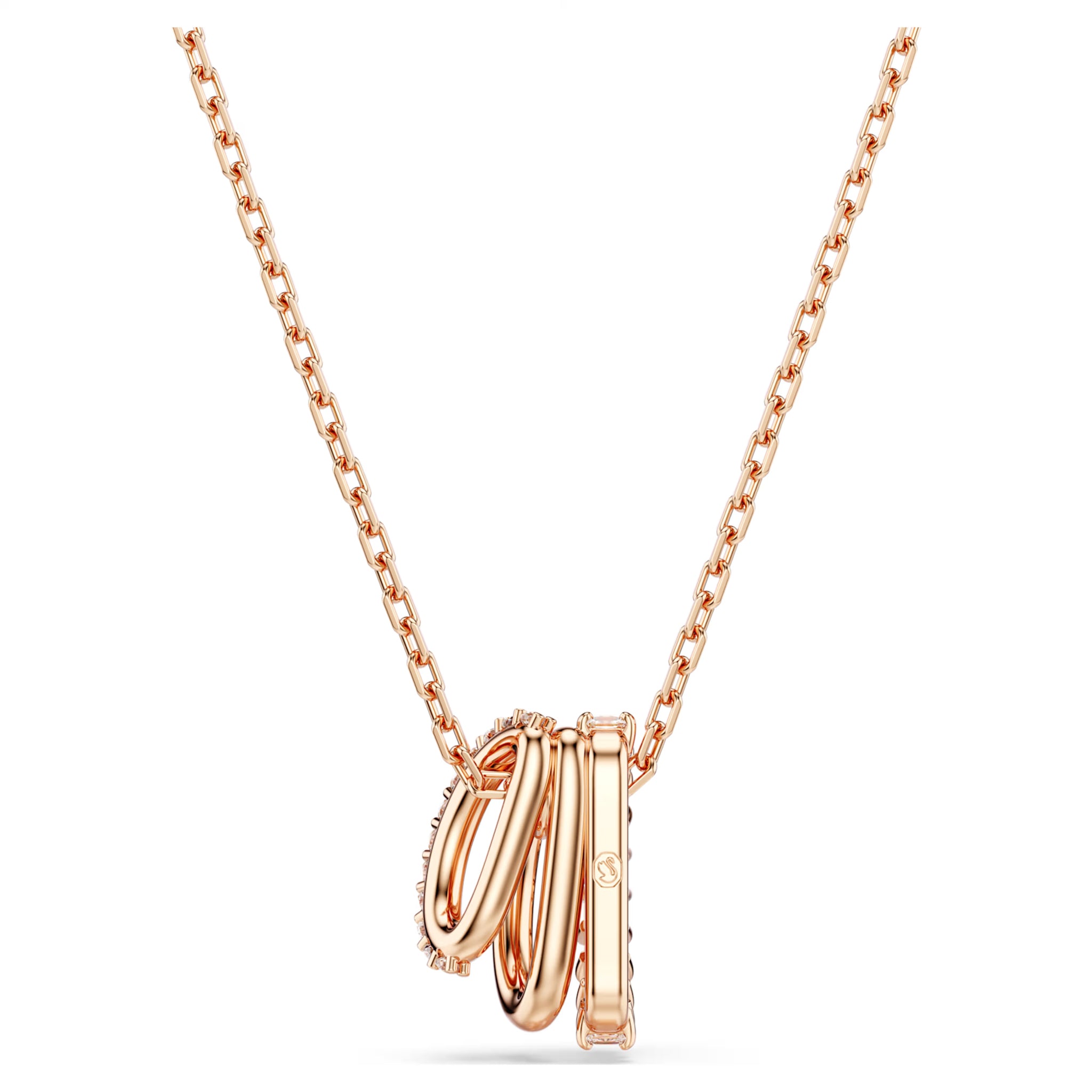 Hyperbola pendant Mixed cuts White Rose gold-tone plated