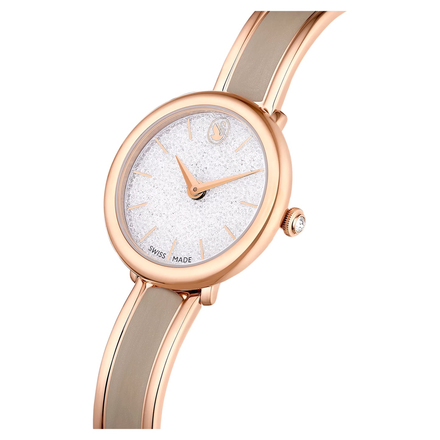 Crystalline bangle watch - Beige, Rose gold-tone finish   ON SALE 30%