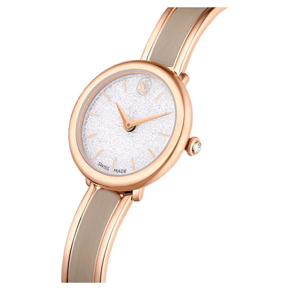 Crystalline bangle watch - Beige, Rose gold-tone finish   ON SALE 30%