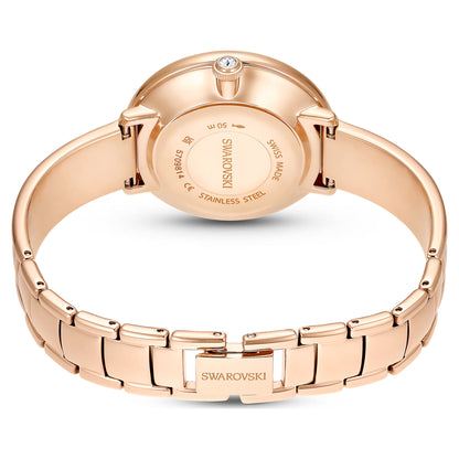 Crystalline bangle watch - Beige, Rose gold-tone finish   ON SALE 30%