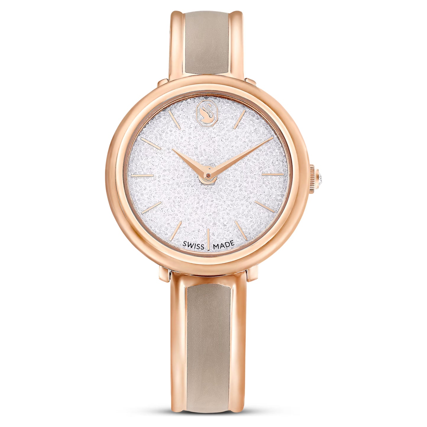 Crystalline bangle watch - Beige, Rose gold-tone finish   ON SALE 30%