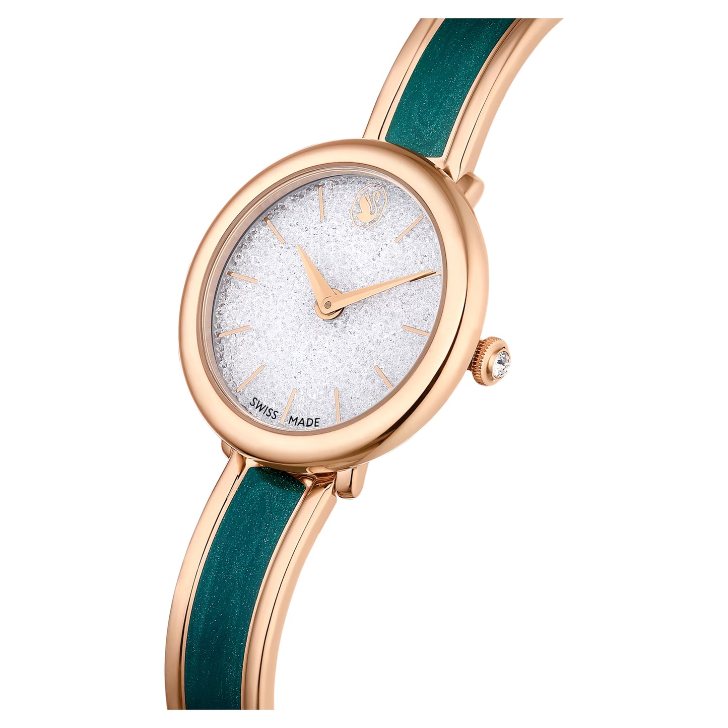 Crystalline bangle watch - Green, Rose gold-tone finish  ON SALE30%