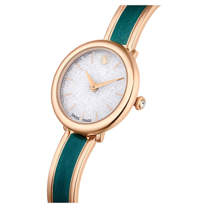 Crystalline bangle watch - Green, Rose gold-tone finish  ON SALE30%