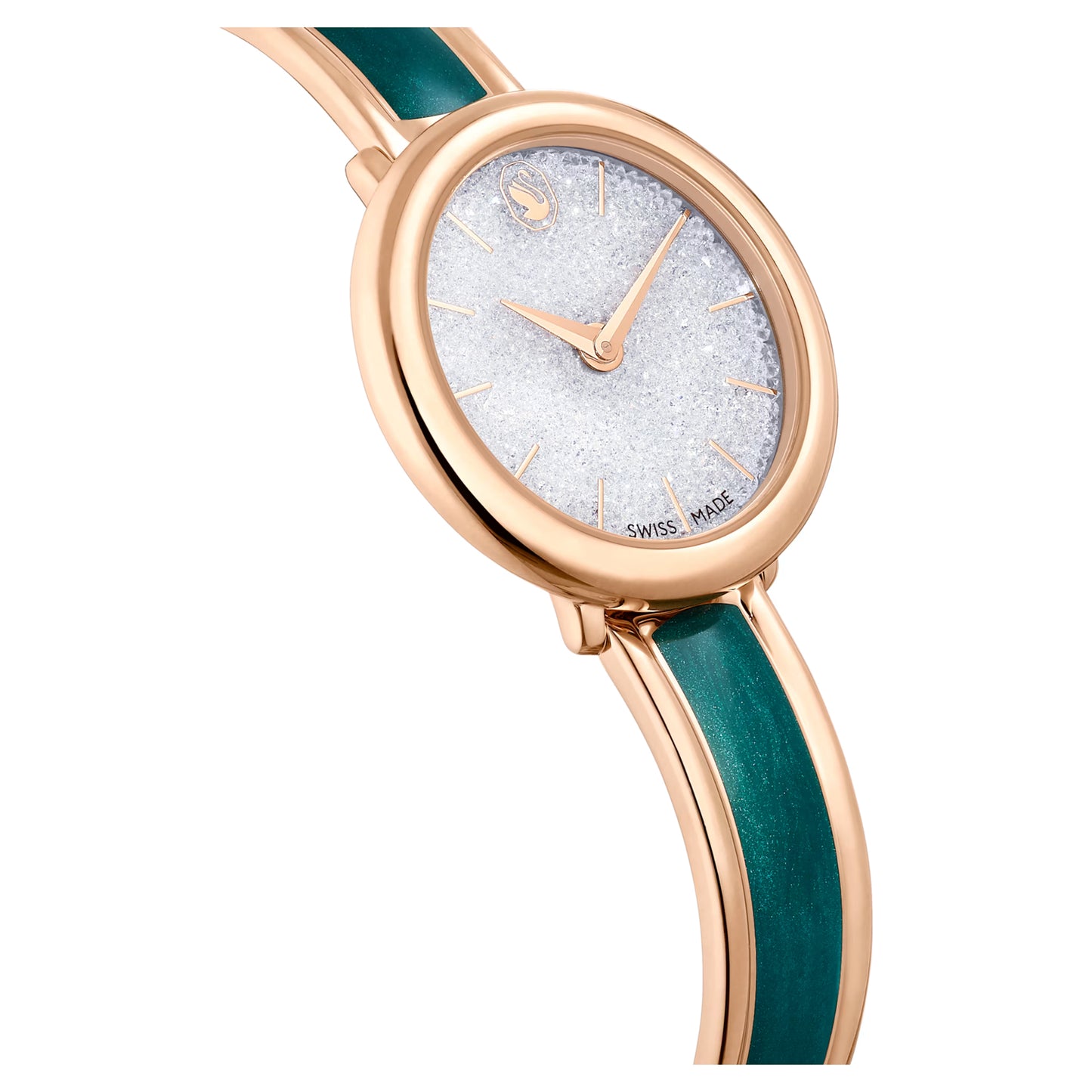 Crystalline bangle watch - Green, Rose gold-tone finish  ON SALE30%