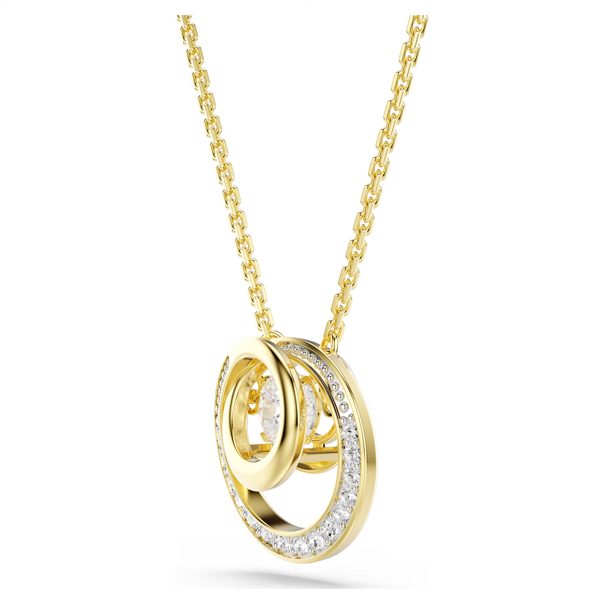 Hyperbola pendant Round cut White Gold-tone plated